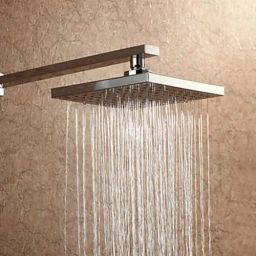 Ultra Slim Overhead Shower 6x6" With 12" Long Arm Fixed Mount-image-43