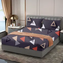 210 TC Cotton King Printed Fitted (Elastic) Bedsheet-image-38