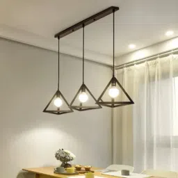 Triangle 6'' Linear Cluster Chandelier Hanging Pendant, Urban Retro, Nordic Style. Pendants Ceiling Lamp-image-5