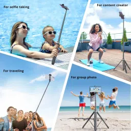 GameSir R1-L Portable Selfie Stick with Mini 3 Legs Tripod Stand with Long Extendable Bluetooth Selfie Stick image 4