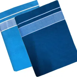Prakasam Cotton Men's Kerala Style Premam Single (1.28X2.00 mtrs) Colour (pack Of 2) ( Sky Blue - Peacock Green) Solid Men Dhoti-image-58
