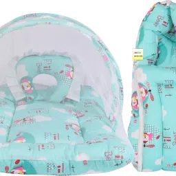 New Born Baby Mosquito Net Bed with Cushioned Pillow and Sleeping Bag-image-18