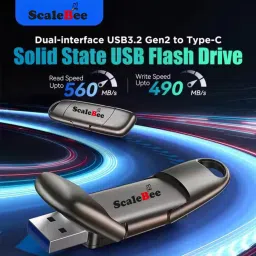 SCALEBEE 256GB SSD Solid State Flash Drives USB 3.2 Metal Super High Speed OTG Pendrive 256 GB OTG Drive Compatible with Audio Player, Desktop Computer, Gaming Console, Laptop, Mobile, Netbook, Tablet, Television USB 3.2 Metal Case image 3
