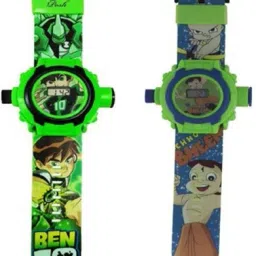 COMBO BEN 10 AND CHOTA BHEEM 24 IMAGE PROJECTOR WATCH PACK OF - 2 (Multicolor)-image-1