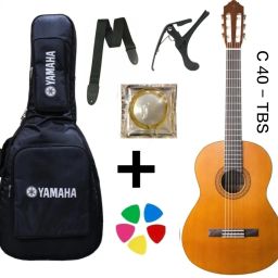 C - 40 - NATURAL WITH COVER , BELT , STRING SET , CAPO , PICK Acoustic Guitar Rosewood Rosewood-image-44