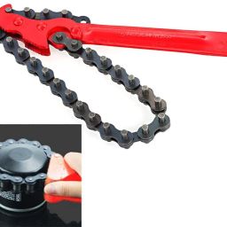 9" Oil Filter Chain Wrench 9-Inch Adjustable Chain-Type Oil Filter Wrench Single Sided Speciality Pipe Wrench-31