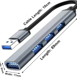 spincart USB 3.0 Slim Hub 4 USB Port High Speed Data Transfer For Computer Laptop USB 4 Port Hub 3.0 High Speed Data Transfer For Computer Laptop PC USB Hub image 5