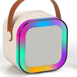 parmi Portable RGB Karaoke Bluetooth Speaker with Mic & Leather Handle 5 W Bluetooth Speaker-image-9