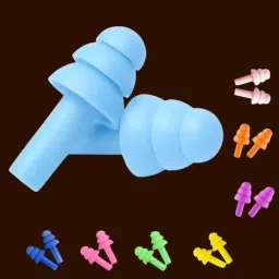 4 Pairs Ear Plugs Soft Silica Gel Noise Reduction-Random Color (Multicolor)-K1 Ear Plug-image-81
