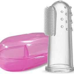 Baby Silicone Finger Toothbrush with case for Easy Cleaning, Massaging, and Soothing Gums, Oral Hygiene Teether-picture-23