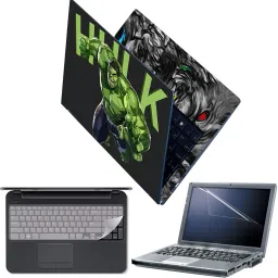 Techfit Full Body Laptop Skin with Screen Guard and Key Guard - Hulk Angry Green Combo Set-picture-15
