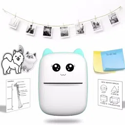 MVC ENTERPRISE Mini Bluetooth Thermal Printer, Portable Label Printer Ink-Free Printer Kids Prints Picture with 3 Roll of print paper of 57x25 mm image 3