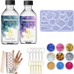 Resin Alphabet Keychain Making Kit with Moulds-4