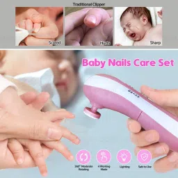 Baby Nail Trimmer with 6 Grinding Heads Safe for New Born Safe Electric Nail Kit-image-36