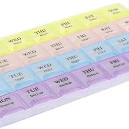 7 Days Medicine Box Weekly Pill Organizer, Pill Box for Medicine 28 Compartments, 4 Times Daily, Pill Box-21