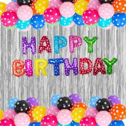 Polka Dots Happy Birthday Balloon Decoration Kit for Kids, Boys & Girls-image-71
