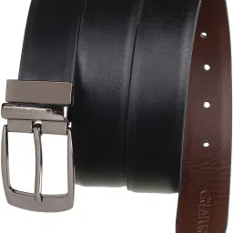 Men Formal Black Artificial Leather Reversible Belt-image-54