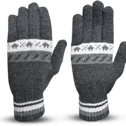 Geometric Print, Self Design, Printed Winter Men Gloves-image-72