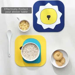 dhvsam PVC Trivet Mat, Hot Pads, Heat Resistant Coasters, Tableware Insulation Pad Potholders,Cups Pad,Placemat, Non-Slip Mat, Flexible,Random Color and Pattern Small & Big (Pack of 6) Square, Round Trivet image 3