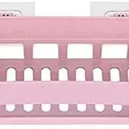 Self Adhesive Multi-Purpose Wall Hanging BATHROOM floating Shelf Plastic Wall Shelf-image-93
