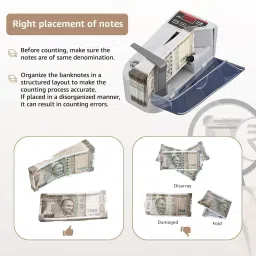 SKYFUN Portable Money Note Counter Machine with UV/WM Counterfeit Detection Note Counting Machine image 2