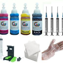 ASV Refill ink For PG-745S & CL-746S Combo Pack for PIXMA E3370/TS3370S Black + Tri Color Combo Pack Ink Cartridge-1