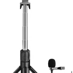 MOOZMOB Mobile Tripod Selfie Tripod Stand with Mic for Vlog and Video Recording Tripod, Monopod-12