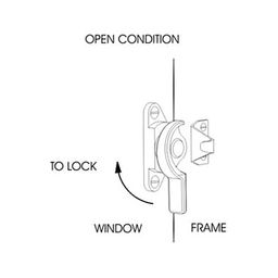 generic Crescent Window Latch - Set of 2 (Right and Left Hand) - Sliding Window Latch - Stainless Steel Finish image 4