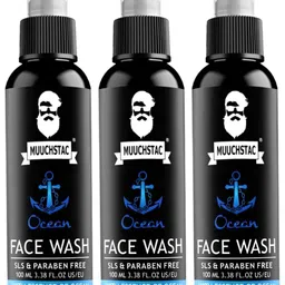 MUUCHSTAC Men Set of 3 Ocean Face Wash for All Skin Types - 100 ml each image 1