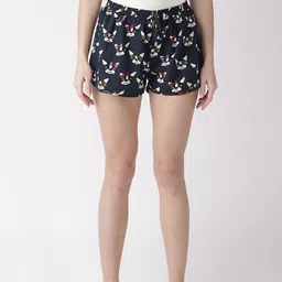 WISSTLER Women Navy Blue & White Printed Regular Fit Shorts-picture-25
