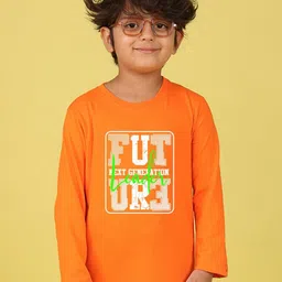 NUSYL Boys Future Next Generation Text Printed Long Sleeves Cotton Casual T-shirt-picture-11