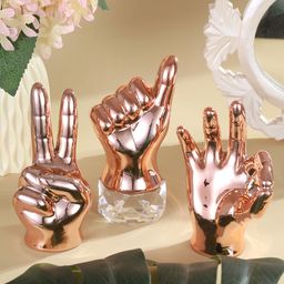 TIED RIBBONS 3 Pieces Ceramic Hand Sign Figurine Showpieces-55