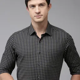 Arrow Pure Cotton Manhattan Slim Fit Grid Tattersall Checks Formal Shirt-image-89