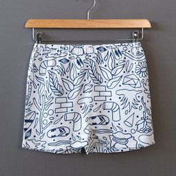 The Lion and The Fish Boys Abstract Printed Mid-Rise Shorts-picture-42