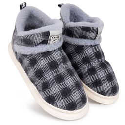 CASSIEY Women Checked Slip On Indoor & Out Door Winter Boots-4