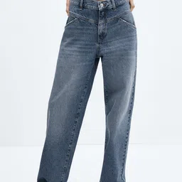 MANGO Women Wide Leg High-Rise Light Fade Pure Cotton Jeans-picture-39