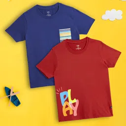 XY Life Boys Pack Of 2 Playmate Super Combed Cotton T-shirt-image-54