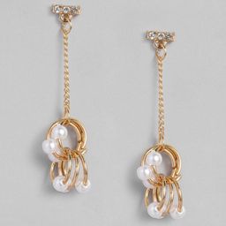 justpeachy Gold-Toned Gold Plated Contemporary Drop Earrings-0