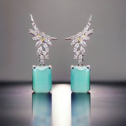 Zoey Silver Plated Cubic Zirconia Contemporary Drop Earrings-10