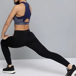 HRX by Hrithik Roshan Navy Blue Rapid Dry Seamless Sports Bra-14