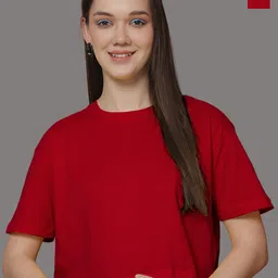 Friskers Women Pack Of 2 Solid Round Neck Oversized T-shirts-image-62