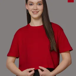 Friskers Women Pack Of 2 Solid Round Neck Oversized T-shirts-image-51