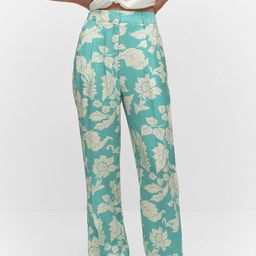 MANGO Women Tropical Printed Straight Fit High-Rise Trousers-14