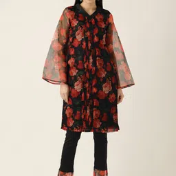 Ethnovog Floral Printed Flared Sleeves Kurta With Trousers-picture-15