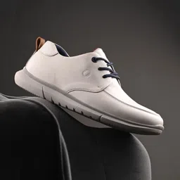 Egoss Men Textured Round Toe Comfort Insole Leather Lace-Ups Sneakers-image-7