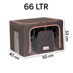 BlushBees Brown Solid Multi-Utility Storage Box With Handles image 3