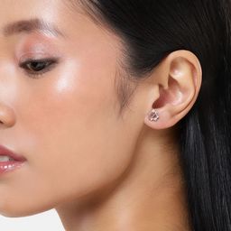 Luxevogue 92.5 Silver Rhodium Plated Star Crown Stud Earrings-image-2