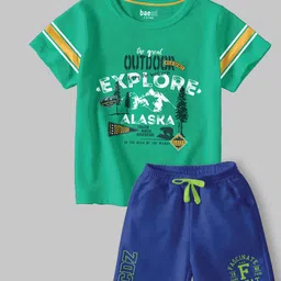 BAESD Boys Printed Round Neck Short Sleeves Cotton Blend T-shirt With Shorts-picture-48