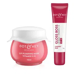 DOT & KEY Set of Vitamin C+E Lip Plumping Mask 15ml & Gloss Boss Tinted Lip Balm 12g-image-45