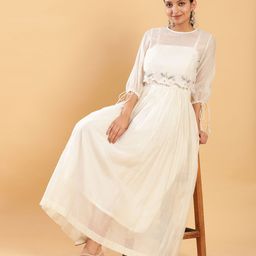BohoJazz Bohemian Embroidered Bishop Sleeve Empire Maxi Dress-image-17